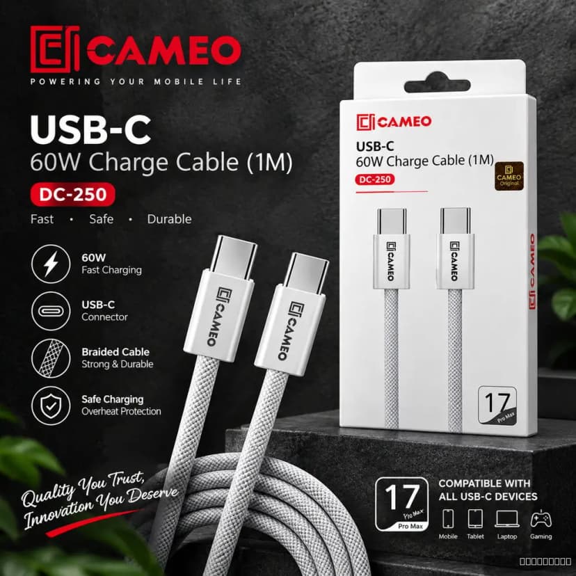 DC-250 Type-C to Type-C Super Fast (Braided)