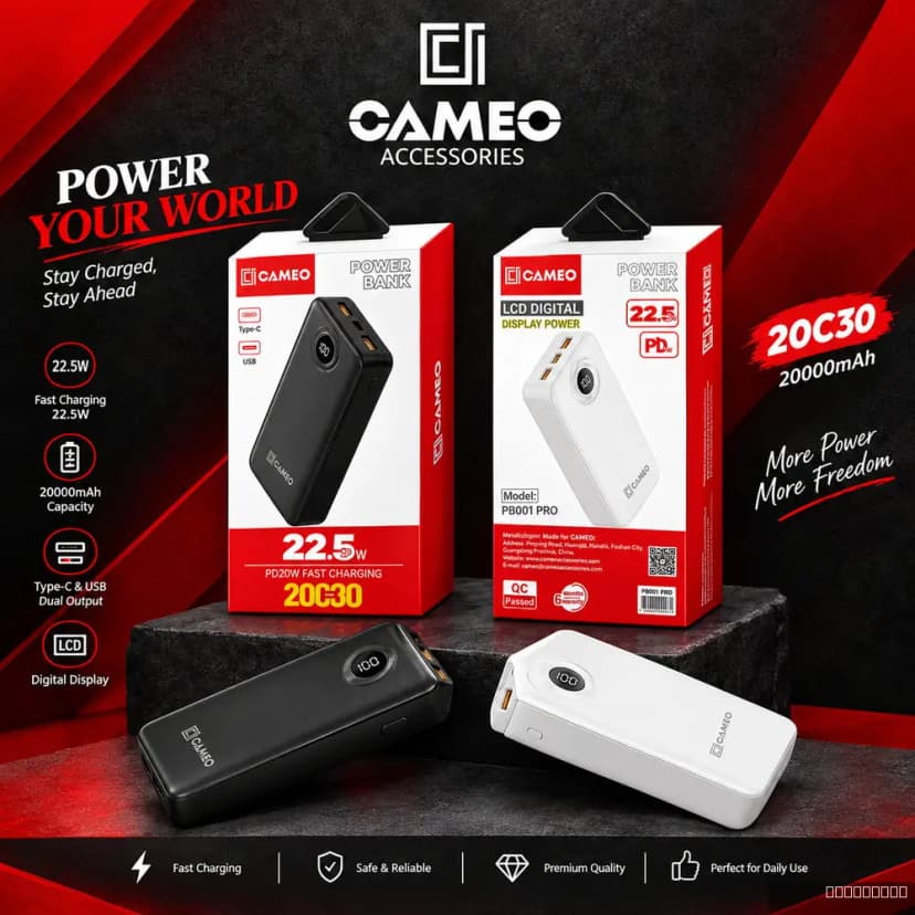 PB001 PRO 20000mAh (22.5W PD) PowerBank