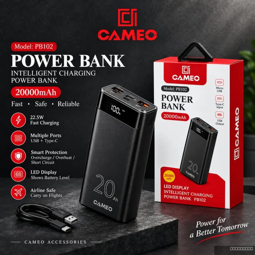 PB102 (20000mAh)
PowerBank