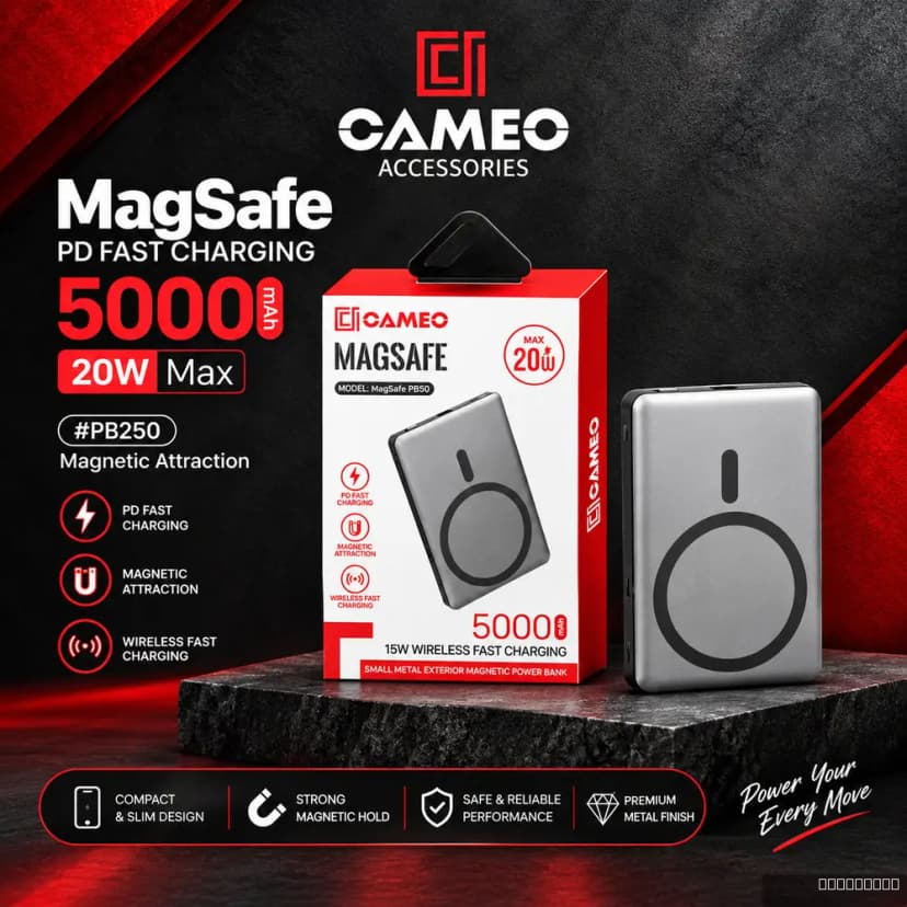 PB50 5000mAh20W Max (MagSafe, PD Fast Charging, Magnetic Attration)