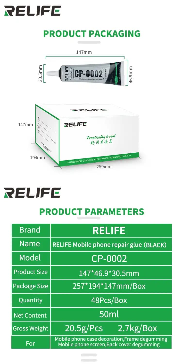 RELIFE CP-0002 Glue Black 50ml
