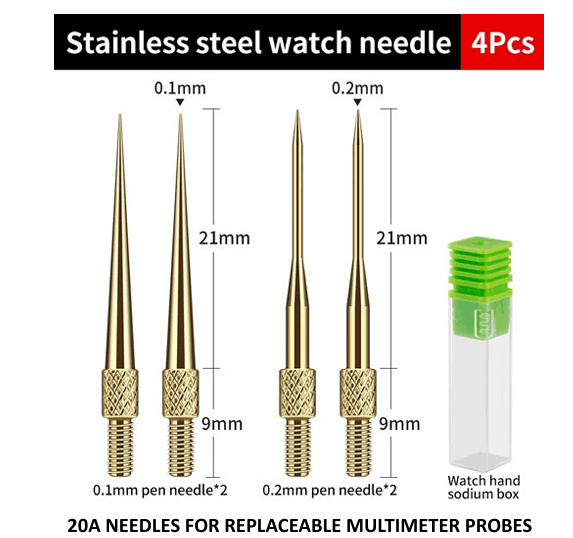 20A NEEDLES FOR REPLACEABLE MULTIMETER PROBES