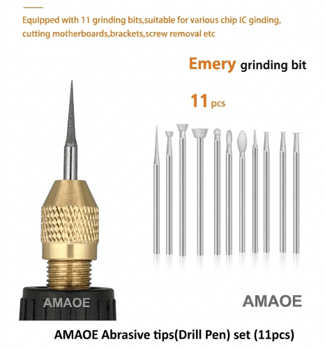 AMAOE Abrasive tips(Drill Pen) set (11pcs)