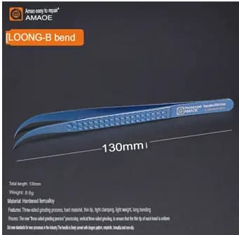 AMAOE LOONG-A BEND tweezer with Three-sided grinding process
