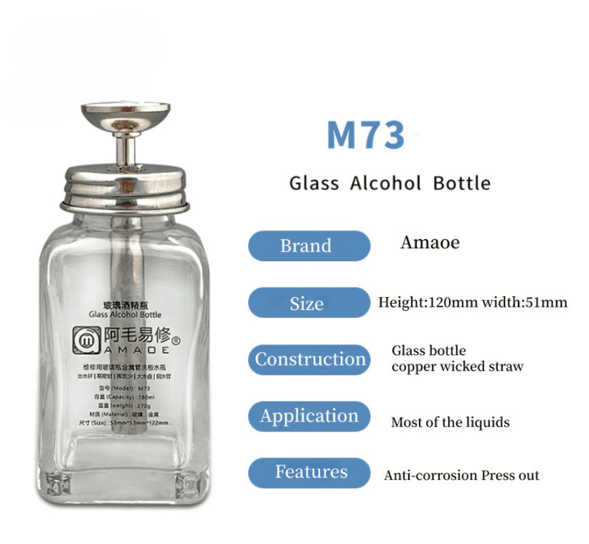 AMAOE M73 180ML Push Type Glass Alcohol Bottle
