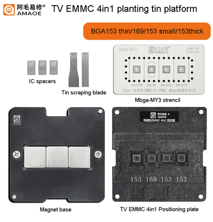 AMAOE TV EMMC BGA Tin Plant POSITIONING HOLDER
