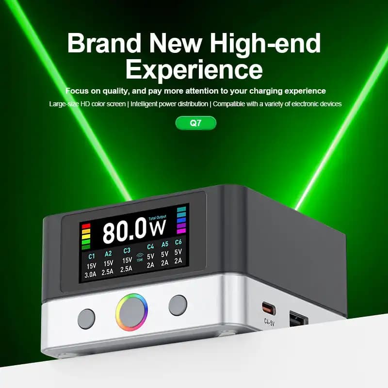 Relife Q7 80W 6-Port with 15W Wireless Charging