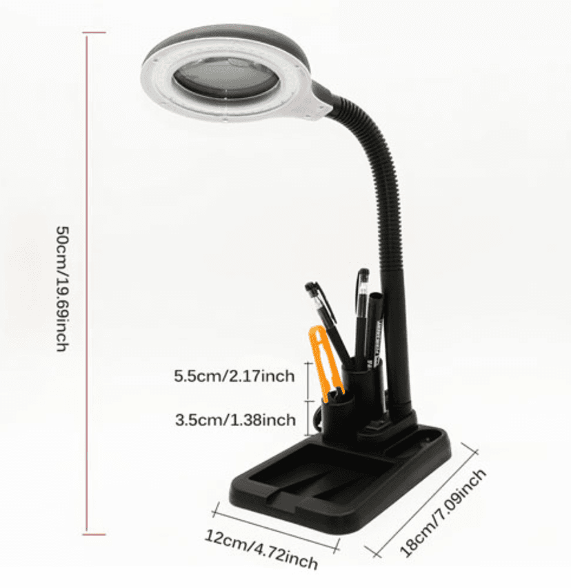 Magnifying Glass Lamp Adjustable Desk Lamp with tool box