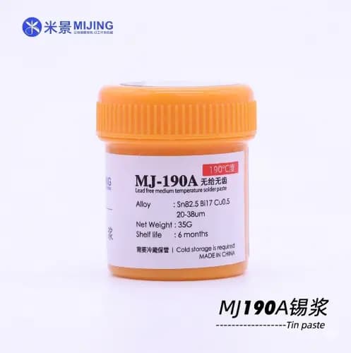 MIJING MJ190A 190°C medium temperature, silver containing solder paste