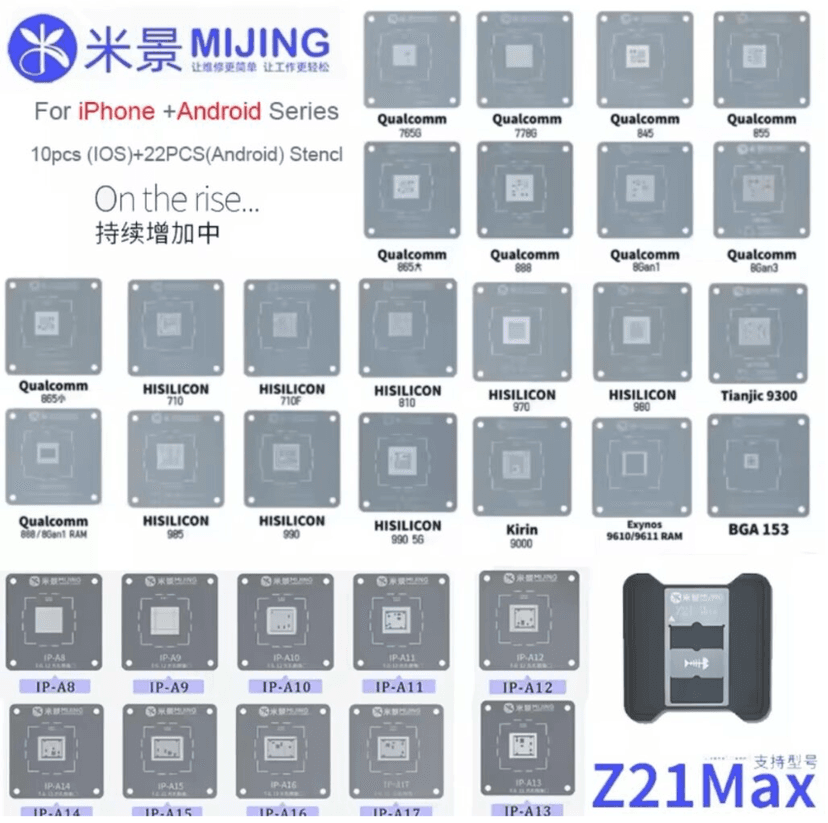 Mijing Z21 MAX CPU BGA Reballing Stencil Platform For iPhone CPU Tin Planting