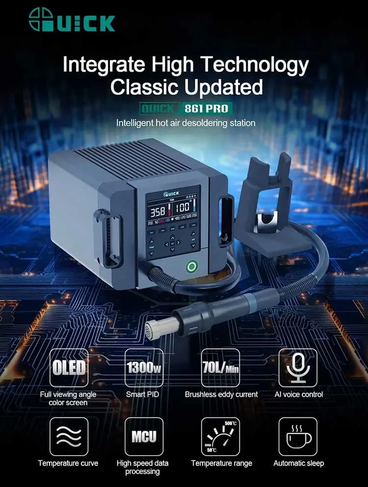 QUICK 861 Pro SMD Smart Hot Air Desoldering Station