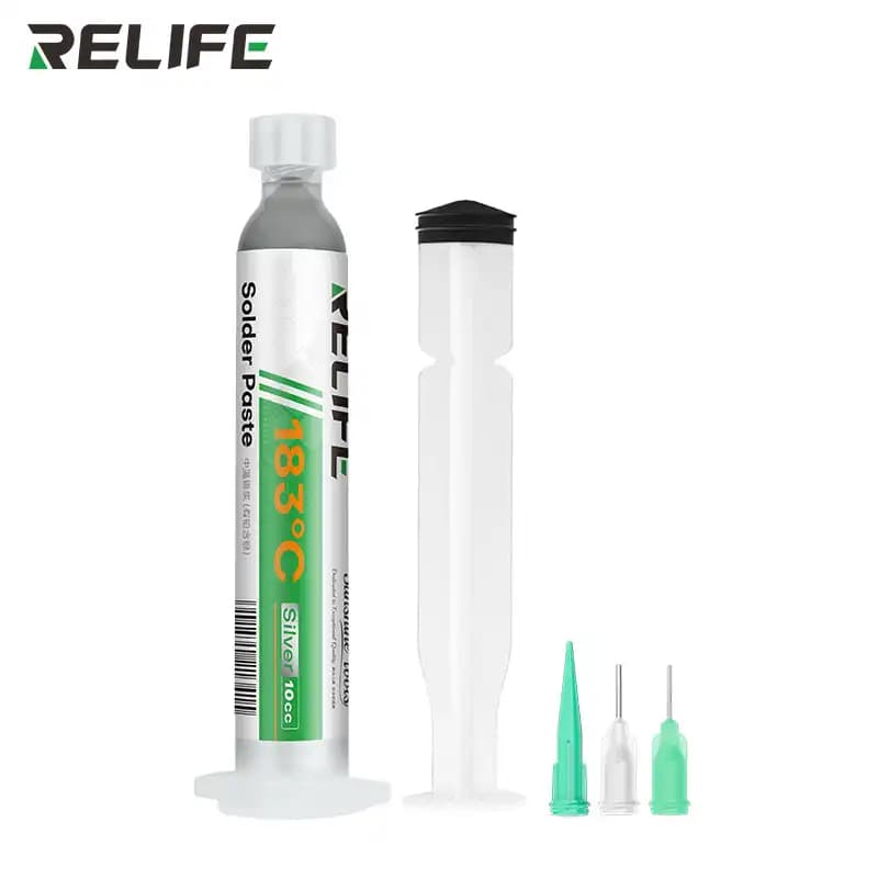 RELIFE HW21S Lead containing Silver Solder Paste / Syringe-packed 10CC / 183℃
