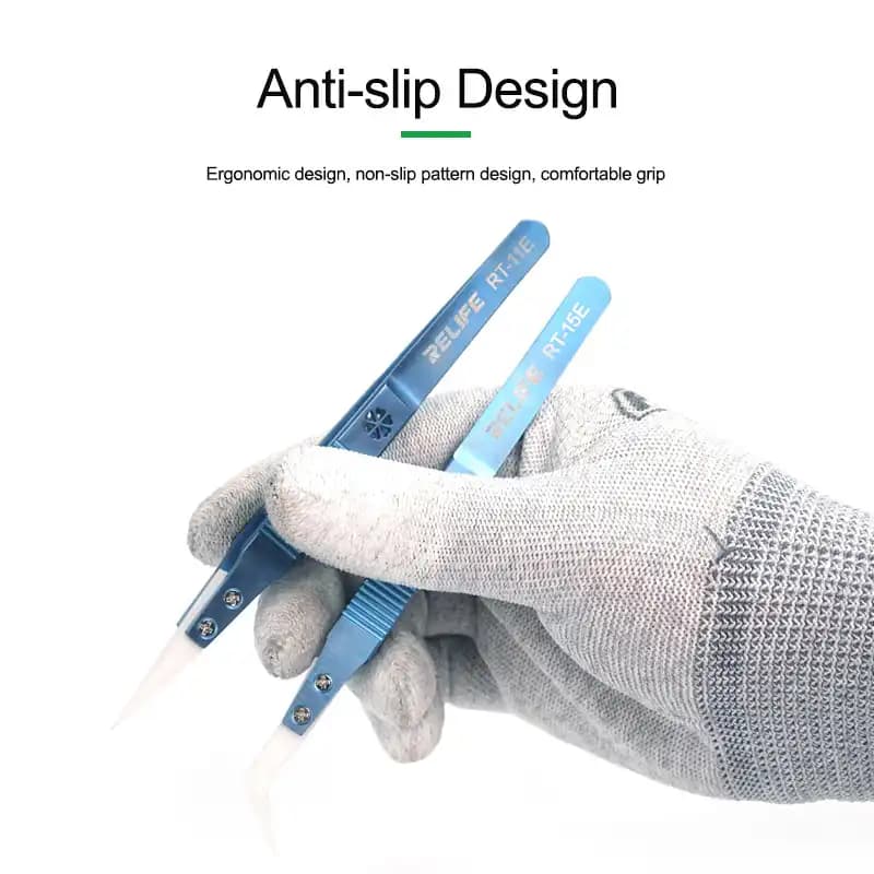 RELIFE RT-15E Precision Titanium Ceramic Straight Tweezers