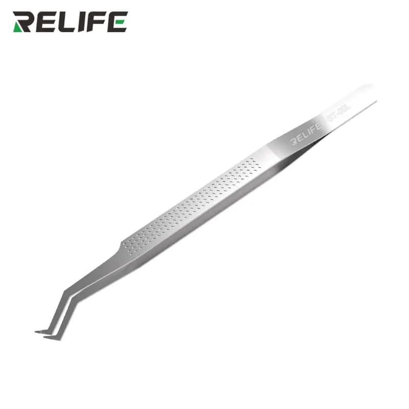 RELIFE ST-20L Precision Tweezers Curved Tips Chip Tin Placement Positioning
