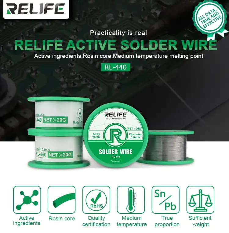 SOLDERING WIRE RELIFE RL-440(0.4MM)