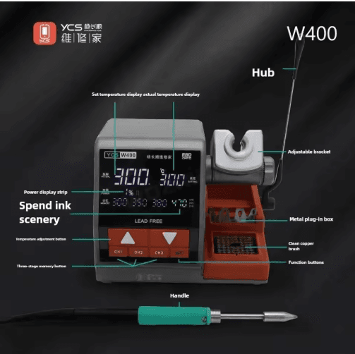 YCS W400 High-power Soldering Iron Soldering Station Compatible 470/210/245 Handle and Tips