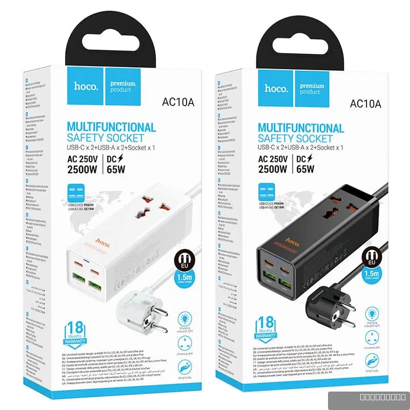 HOCO AC10A Barry PD65W(2C2A with 1 socket) desktop charger(EU)