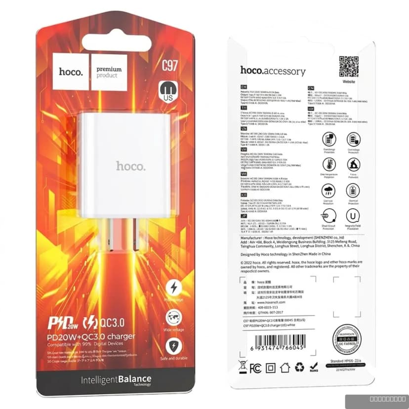 HOCO C97 PD20W+QC3.0 charger(US)