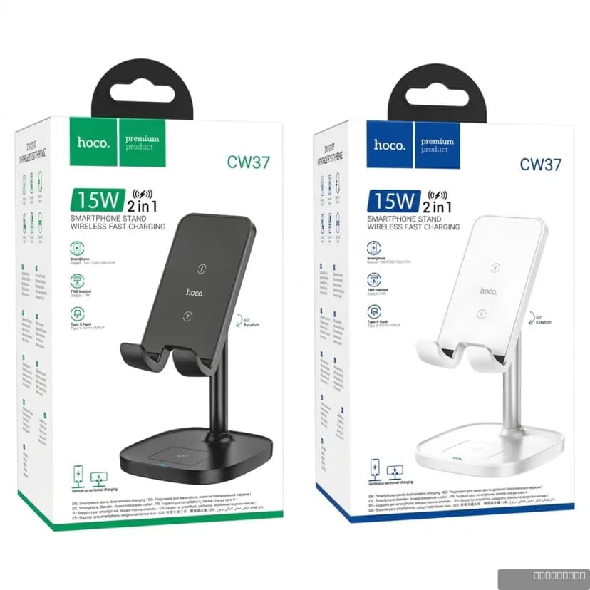 HOCO CW37 Thorough 2-in-1 stand with wireless fast charging