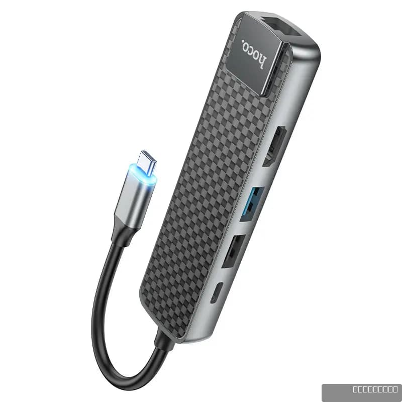 HOCO HB23 Easy view Type-C multifunction adapter(HDMI+USB3.0+USB2.0+RJ45+PD)
