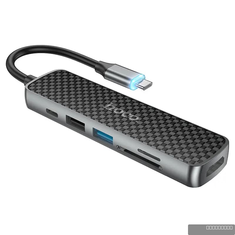 HOCO HB24 Easy display Type-C multifunction adapter(HDMI+USB3.0+USB2.0+SD+TF+PD)
