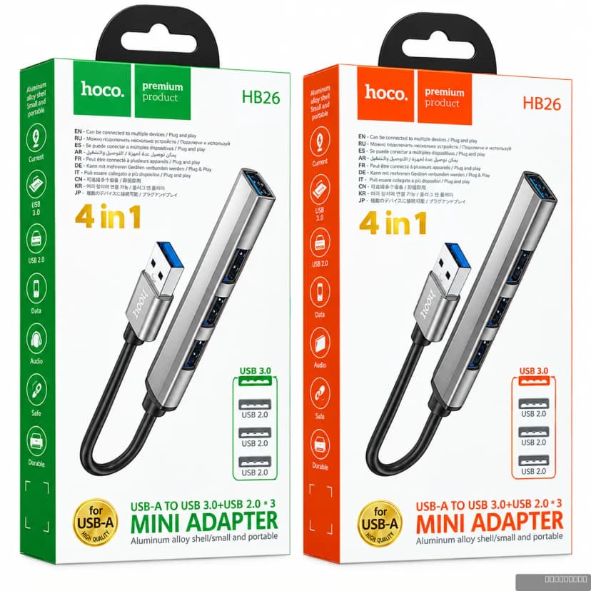 HOCO HB26 4 in 1 adapter(Type-C to USB3.0+USB2.0*3)