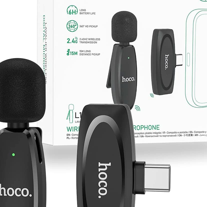 Hoco L15 USB-C Crystal Lavalier Wireless Digital Microphone