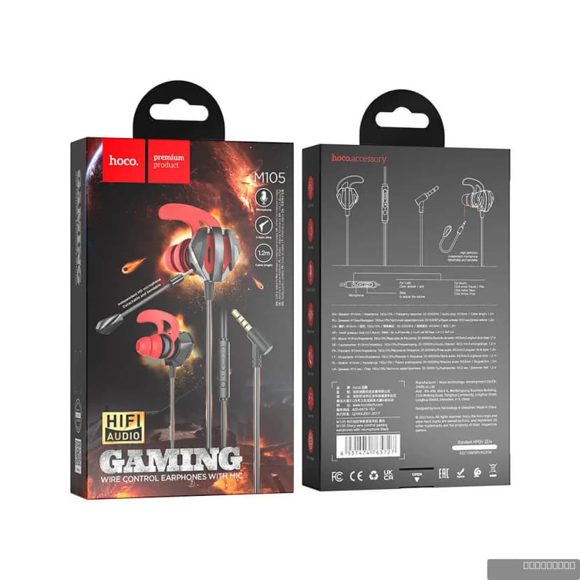 HOCO M105 Sharp wire control gaming earphones with microphone