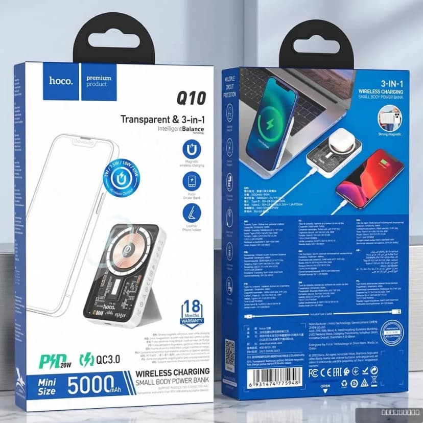 HOCO Q10A Transparent discovery edition PD20W magnetic wireless fast charging power bank(10000mAh)