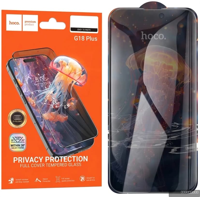 HOCO Shield full screen anti-spy tempered glass iP16 Pro Max(G18 Plus)