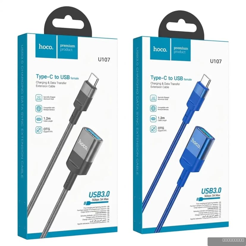 HOCO U107 Type-C male to USB female USB3.0 charging data sync extension cable