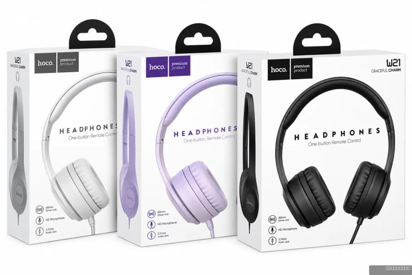 HOCO W21 Graceful charm wire control headphones