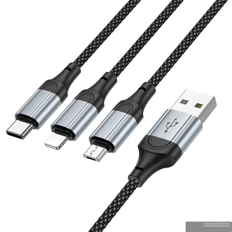 HOCO X102 Fresh 3-in-1 charging data cable(iP+Micro+Type-C)