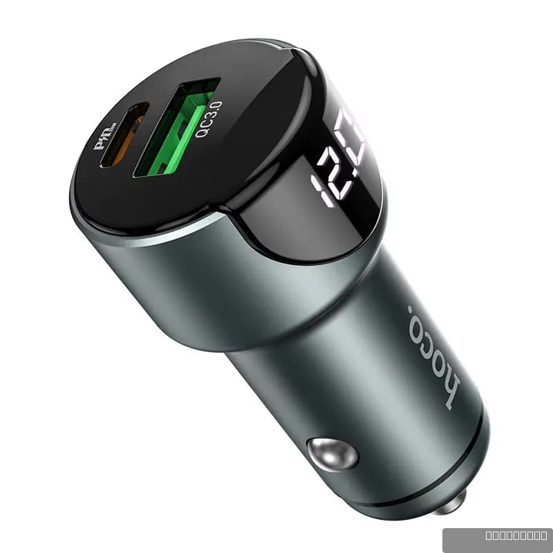 HOCO Z42 Light road dual port digital display PD20W+QC3.0 car charger