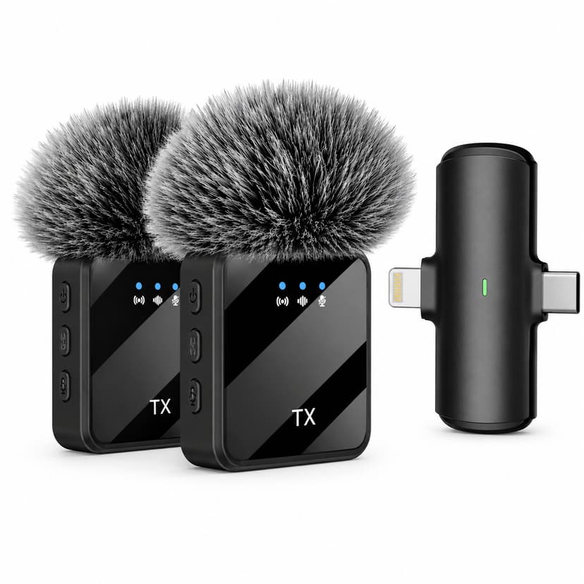 F15-2 Dual Wireless Microphone with Receiver – Noise Reduction Mic