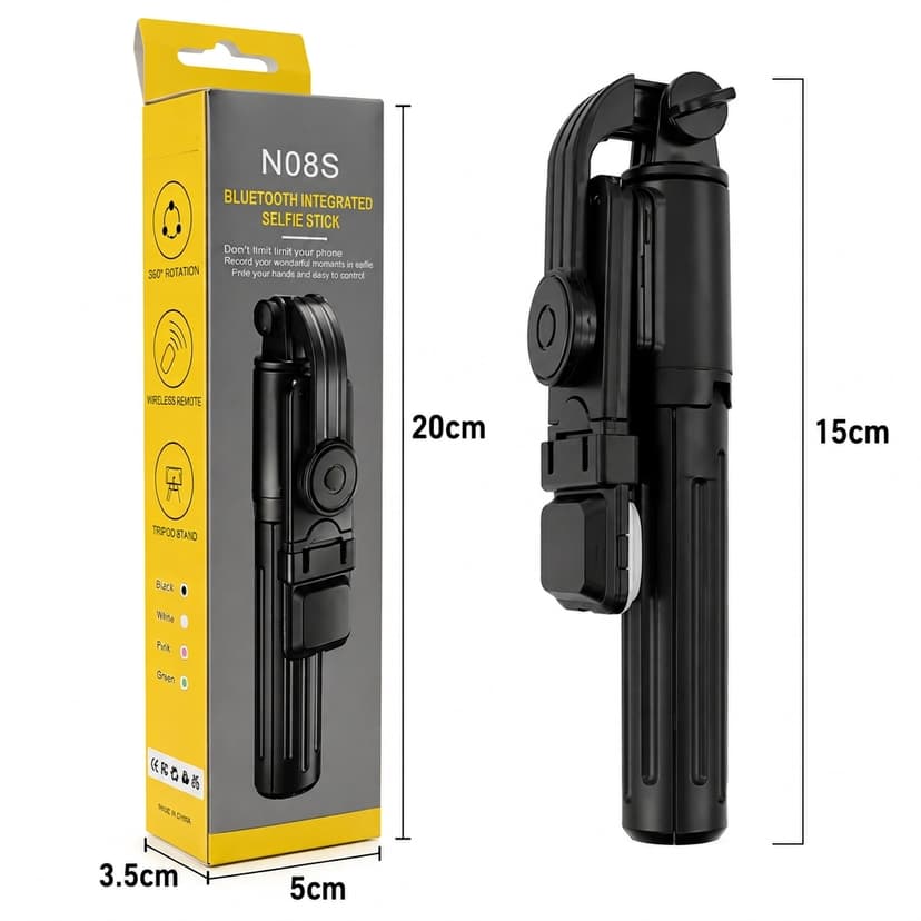 N08S Bluetooth Integrated Selfie Stick