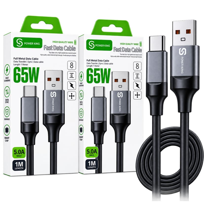 Power king fast data cable 65w 5A 1M