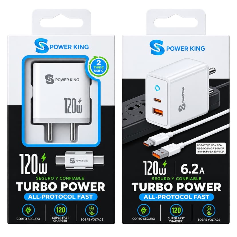 Powerking 6.2A 120W turbo charger
