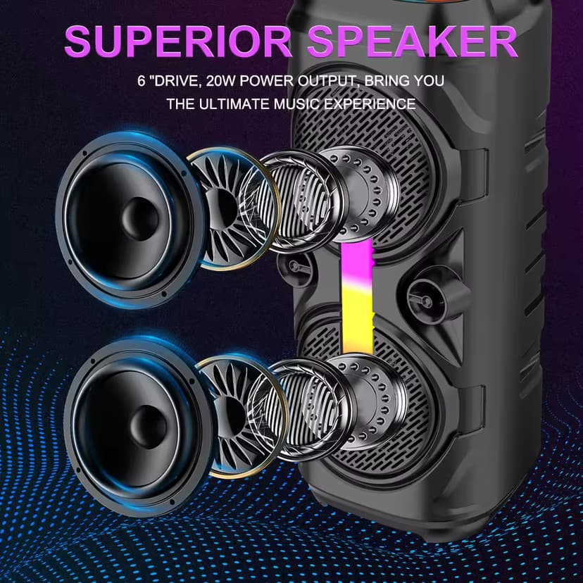 Sing-e ZQS6239XW 20W 6.5-Inch Bluetooth with mic Speaker