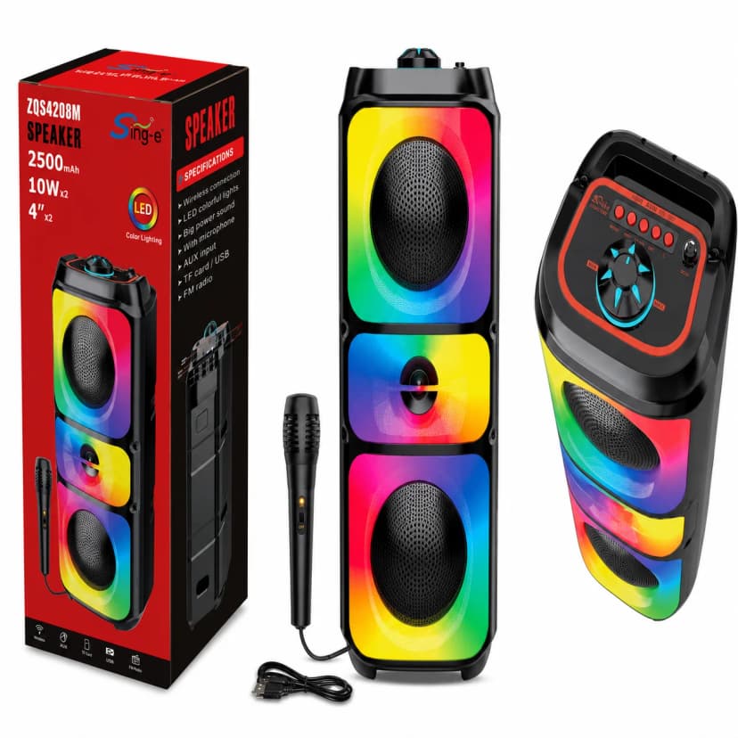 Sing-e ZQS8268 Super bass Speaker 20Wx2 + Mic