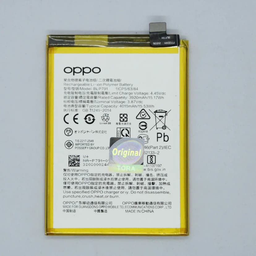 BLP791 Battery for Oppo Reno 4 4G, Reno 4 Lite, F17 Pro, and A73 4G