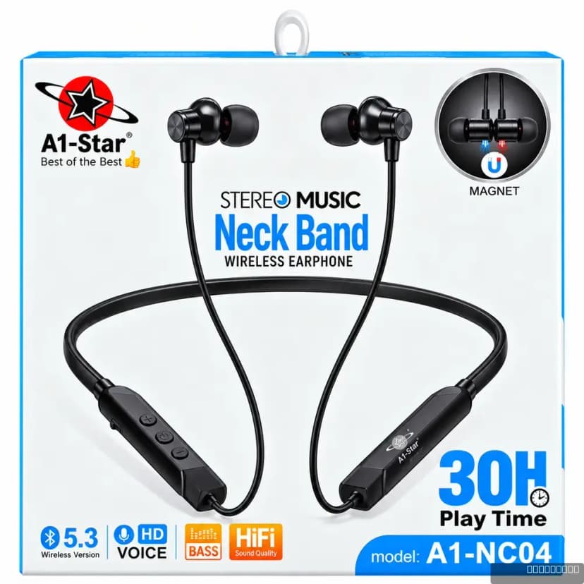 A1-NC04 Sports Music Neck Band Wireless Earphone