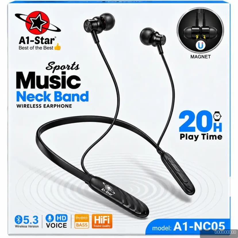 A1-NC05 Sports Music Neck Band Wireless Earphone